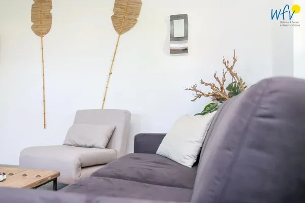 Wohnzimmer Ferienhaus am Gutspark Dranske Ferienwohnung Sonnentag