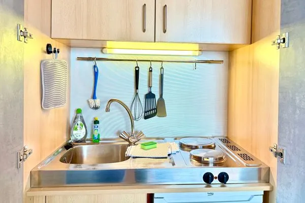 Ferienhaus Dani Ferienapartment Säntisblick Nonnenhorn - Kochnische