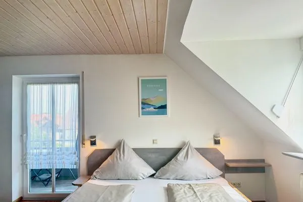 Ferienhaus Dani Ferienapartment Panoramablick Nonnenhorn - Schlafzimmer - Doppelbett