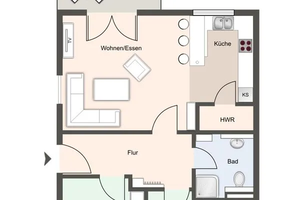 Freetied Appartement Freetied Achtern Diek SPO Dorf - Grundriss