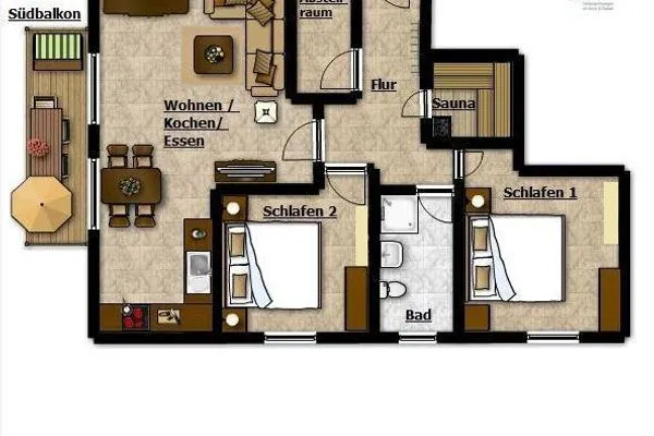 Grundriss Villa Verdi Ferienwohnung 5