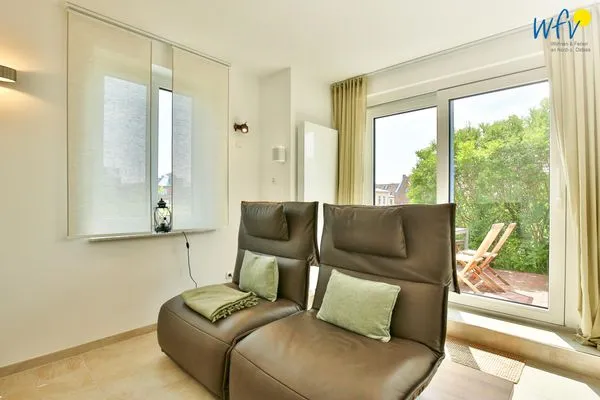 Wohnzimmer Haus Dünenblick Ferienwohnung 6