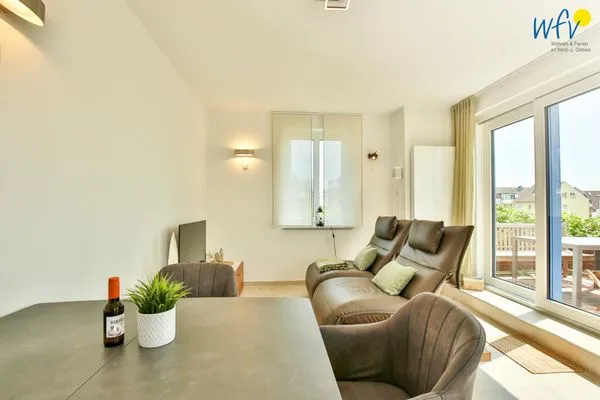 Wohnzimmer Haus Dünenblick Ferienwohnung 6