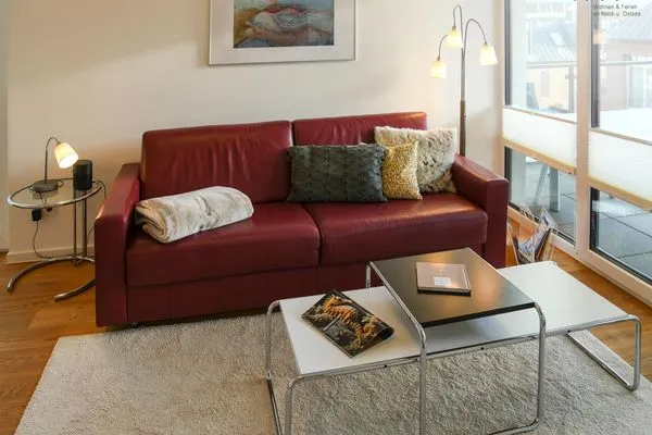 Wohnzimmer Haus Seeblick Ferienwohnung Strandgold