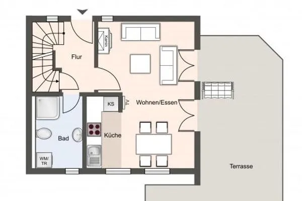 Quartier Deich-4 Ferienhaus Quartier Deich 4 Beachside SPO Ording - Grundriss