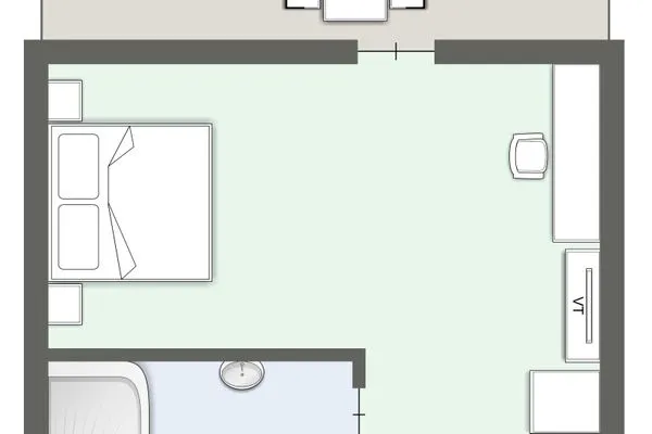 Strand No 1 Hotel Strand No 1 - Doppelzimmer - Meerblick SPO Bad - Grundriss