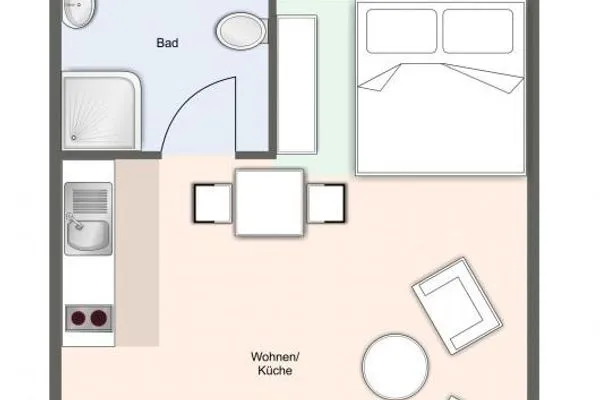 Apartmenthaus Deichbude Apartmenthaus Deichbude Kleines Versteck-6 SPO Ording - Grundriss