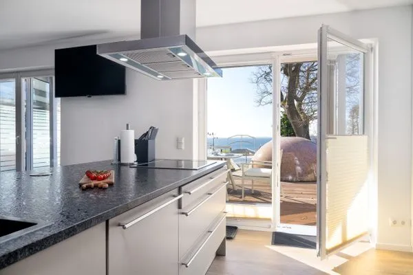 Küche / Küchenzeile  FeWo Silbermöwe - Meerblick,Terrasse, Sauna, Fitness