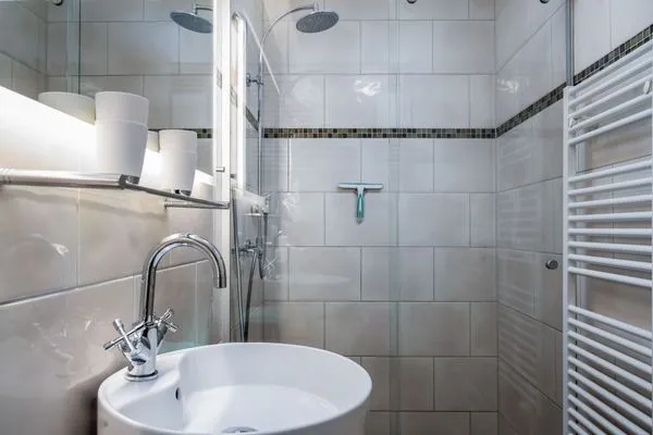 Badezimmer  FeWo Hafenliebe - Kamin, Sauna, Meerblick