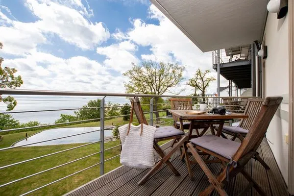 Balkon  FeWo Haubentaucher - Kamin, Sauna, Meerblick