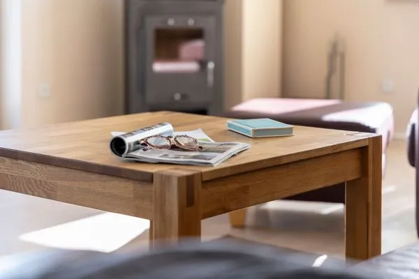 Wohnzimmer  FeWo Südwarts - Kamin, Sauna, Meerblick