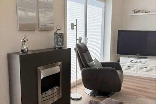 Kamin-/Ofen Ferienhaus Greune-Stee-Weg 39 Ferienwohnung Südstrandflair