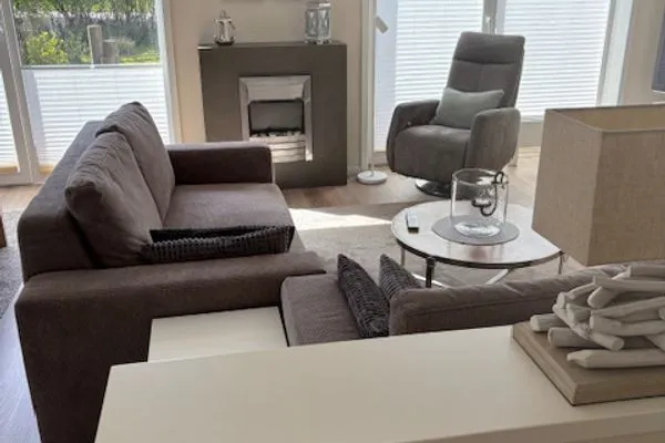 Wohnzimmer Ferienhaus Greune-Stee-Weg 39 Ferienwohnung Südstrandflair