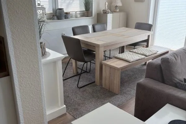Wohnzimmer Ferienhaus Greune-Stee-Weg 39 Ferienwohnung Südstrandflair