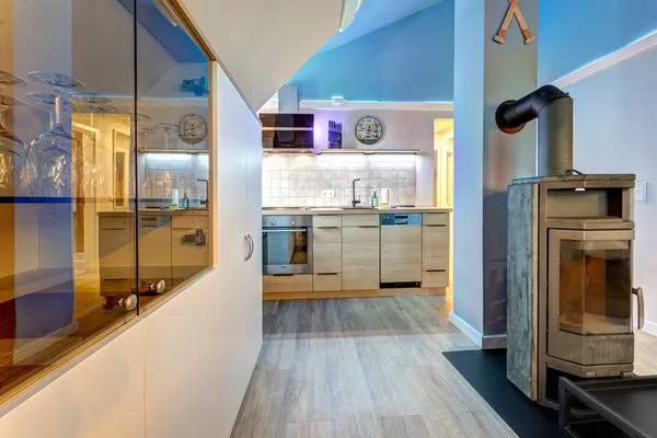 Kamin-/Ofen  Dünenhäuser Ückeritz UnserUsedomDe FeWo ca.80qm mit privater Sauna und Kamin, Parkplatz, direkt am Strand. 7/3