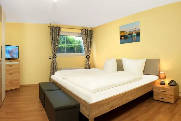 Schlafzimmer Landhaus am Meer Strandglück