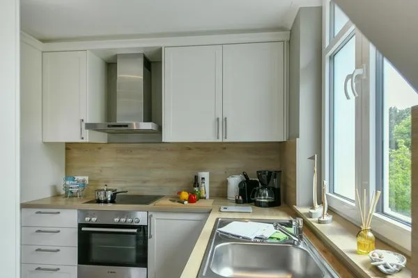 Küche / Küchenzeile Ferienhaus Charlotte 48 Feriendoppelwohnung Charlotte