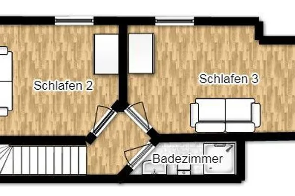 Grundriss Traumschiff Borkum Ferienwohnung 3
