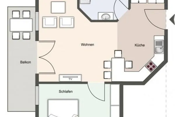 Buhne Appartement Buhne 7 SPO Ording - Grundriss