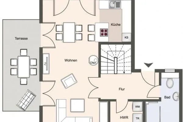 Dorf Domizil Ferienhaus Dorfremise SPO Dorf - Grundriss