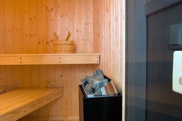 Sauna Dänisches Ferienhaus am Salzhaff, Haus Wattläufer