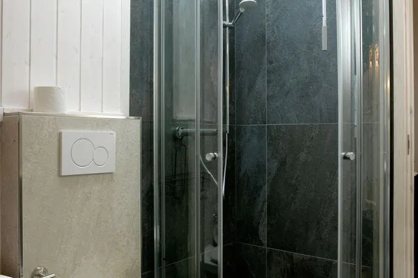 Bathroom Dänisches Ferienhaus am Salzhaff, Haus Strandhafer