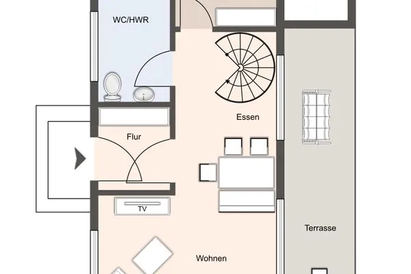 Lille Dröm Reetdachhaus Lille Dröm SPO Ording - Grundriss