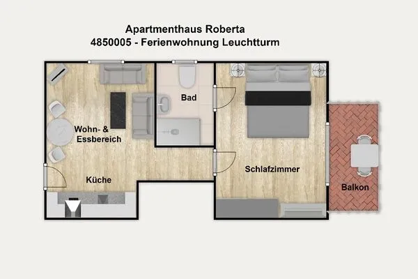 Grundriss Apartmenthaus Roberta Ferienwohnung Leuchtturm