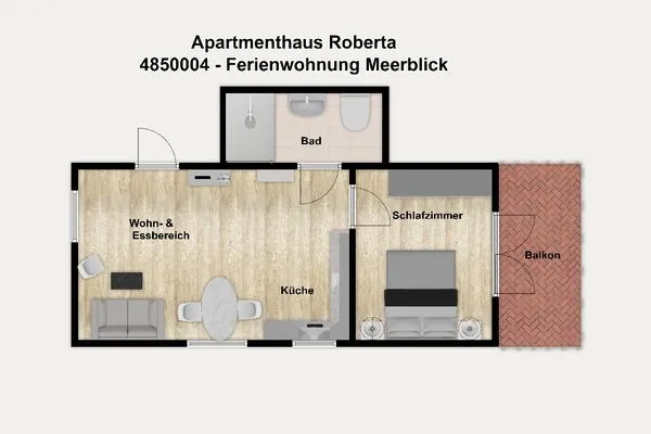Grundriss Apartmenthaus Roberta Ferienwohnung Meerblick