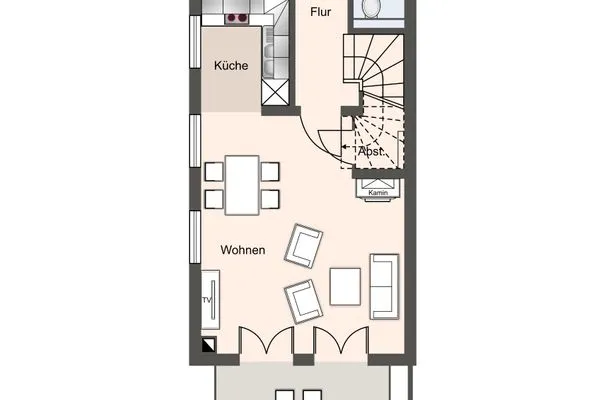 Quartier Deich-4 Ferienhaus Quartier Deich 4 Dünengold SPO Ording - Grundriss