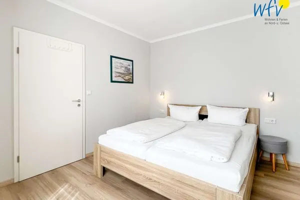 Schlafzimmer Apartmenthaus Roberta Ferienwohnung Seehund