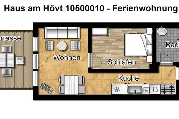 Grundriss Haus am Hövt Ferienwohnung 98