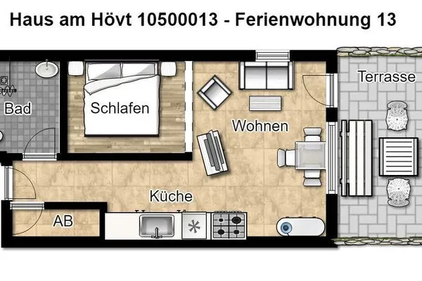 Grundriss Haus am Hövt Ferienwohnung 98