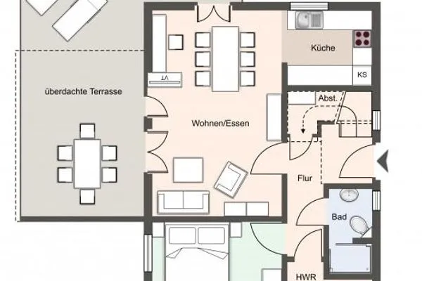 Ferienhaus Westwind Einzelhaus Westwind SPO Ording - Grundriss