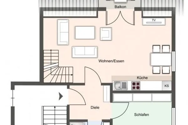 Ferienhaus Störtebeker Appartement Waterkant SPO 4 SPO Ording - Grundriss