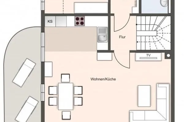 Westmarken Reetdachhaus Strandkontor SPO Ording - Grundriss