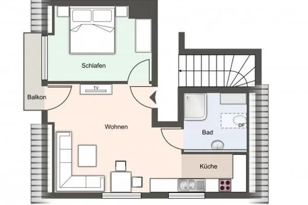 Haus Rückenwind Appartement 2 Rückenwind - Dorf SPO Bad - Grundriss
