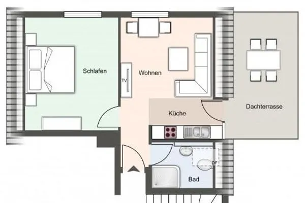 Haus Rückenwind Appartement 3 Rückenwind - Bad SPO Bad - Grundriss