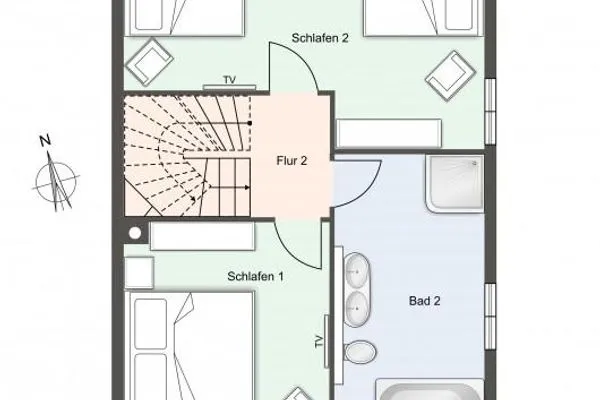 Dorf Domizil Reetdachhaus Reetkate SPO Dorf - Grundriss