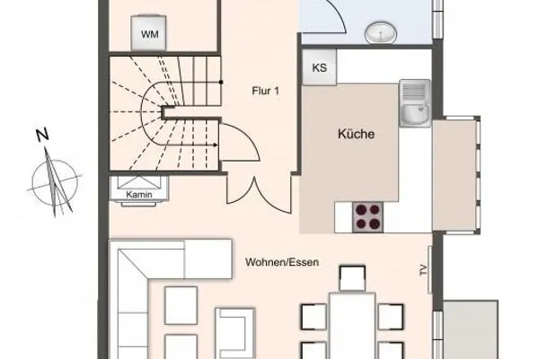 Dorf Domizil Reetdachhaus Reetkate SPO Dorf - Grundriss