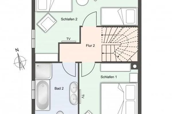 Dorf Domizil Reetdachhaus Strohhütte SPO Dorf - Grundriss
