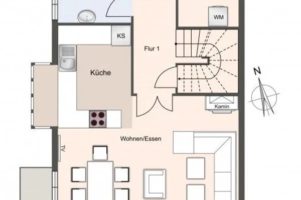 Dorf Domizil Reetdachhaus Strohhütte SPO Dorf - Grundriss
