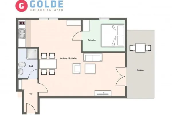 Apartmenthaus Deichbude Apartmenthaus Deichbude Deichbude - 1 SPO Ording - Grundriss