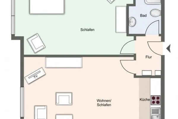 Apartmenthaus Deichbude Apartmenthaus Deichbude Meerblick - 9 SPO Ording - Grundriss