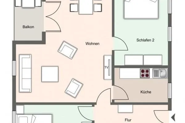Apartmenthaus Deichbude Apartmenthaus Deichbude Seeblick - 15 SPO Ording - Grundriss
