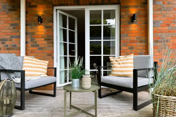 Terrasse direkt am Haus  Strandquartier L. A.