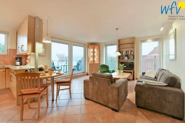 Wohnzimmer Maisonette-Wohnungen am Steingarten Ferienwohnungen 1 und 2