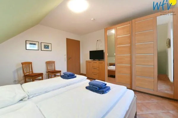Schlafzimmer Maisonette-Wohnungen am Steingarten Ferienwohnungen 1 und 2