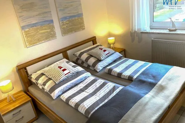 Schlafzimmer Strandhus Ferienwohnung MeerZeit