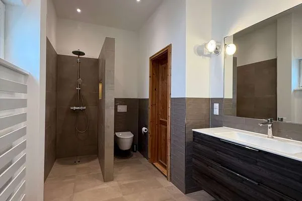 Badezimmer Strandvilla Silberner Fisch Ferienwohnung № 32